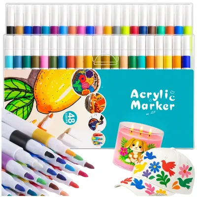 Produktbild von Acrylmarker-Set mit 48 Farben für universelle Kunstprojekte