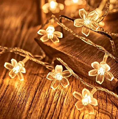 Blüten-Lichterkette 40 LED 6 m USB warmweiß Innen