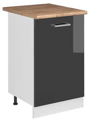 Zdjęcie produktu dla Szafki kuchenne Vicco R-Line Antracyt połysk/Biały 50 cm blat roboczy Dąb Goldkraft, Model 70061