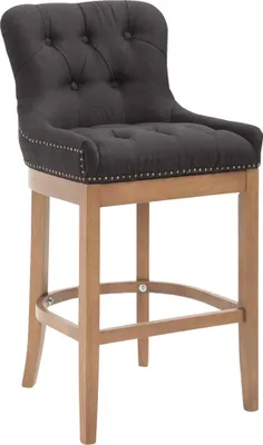 Produktbild von CLP Barhocker Lakewood Stoff, Antik-hell gepolstert antik-hell schwarz