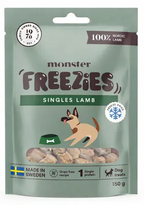 Produktbild von Monster Dog Treats Freezies Lammfleisch 150g Gefriergetrockneter Natürlicher Hundesnack mit Lammfleisch, KI-generiertes Bild