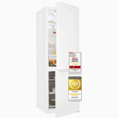 Produktbild von Exquisit Kühl-Gefrierkombination 400 l No Frost | Energieklasse D | leise 37 dB | 186 cm Höhe | freistehend | KGC5400-130-NF-040D weiss | Weiß