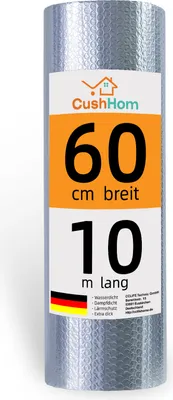 Produktbild von CCLIFE Isolierfolie Dämmfolie Folie Alu Luftpolsterfolie Dachisolierung ,Größe: 0.6X10m - 6㎡,Dicke 3-4mm, Aluminisierte/Einzelne Blase