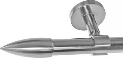 Produktbild von Edelstahl Look Gardinenstange 20mm Deckenträger 1-läufig Spitze, Länge wählbar D31 E82 R