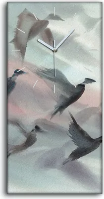 Produktbild von Dekor Leinwand Uhr Wandbilder 30x60 Gemälde Abstrakte Tier Vögel Kunst - weiße Hände