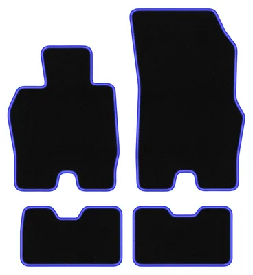 Produktbild von Fußmatten Automatten Velours Schwarz/Blau für BMW i8 L12 2014-2022 Set 4-tlg