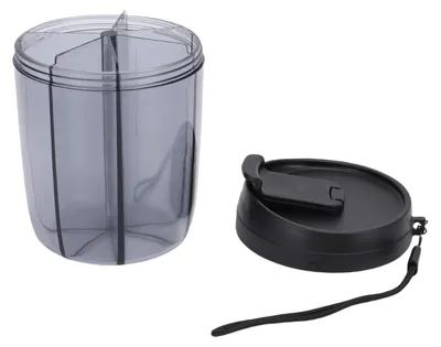 Zdjęcie produktu dla Dozownik na leki, organizer na witaminy z 6 przegródkami, na dużą ilość suplementów diety, zapobiega mieszaniu się zawartości, szeroki otwór, łatwe wyjmowanie