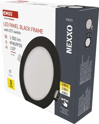 LED podhledové svítidlo NEXXO černé, 17 cm, 12,5 W, teplá/neutrální bílá