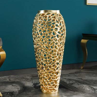 Filigrane Vase ABSTRACT LEAF gold 65cm