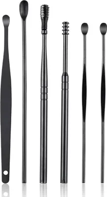 Produktbild von Ohrstöpsel Ohrenreinigungsset Werkzeug Rostfreier Stahl 11-teiliges,(Black)