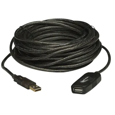 Produktbild von Manhattan 30 m USB Datentransferkabel - Erster Anschluss: Anschluss 1: USB A, Stecker - Zweiter Anschluss: 1 x USB 2.0 Type A - Female - 480 Mbit/s - Verlängerungskabel - Schwarz