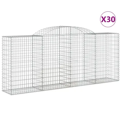 Produktbild von Gabionen mit Hochbogen 30 Stk 300x50x120/140cm Verzinktes Eisen