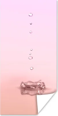 Produktbild von MuchoWow® Poster Tropfen fallen in rosa Wasser 80x160 cm - Kinderzimmer