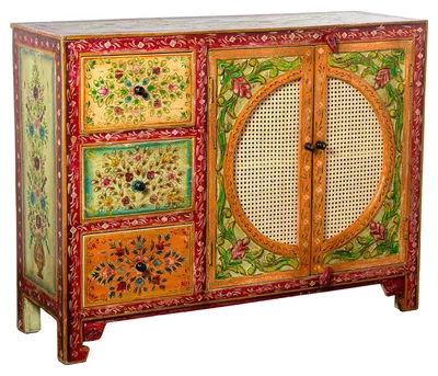 Konsoletisch mit 2 Türen und 3 Schubladen, Holz, 120x40x92 cm