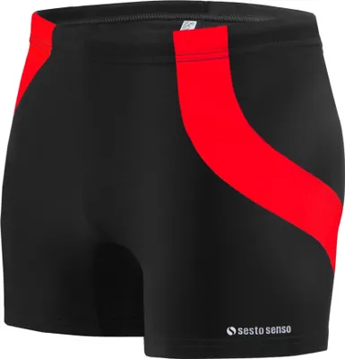 Produktbild von Sesto Senso Herren Badehose Sportlich wasserdicht zum Schwimmen enganliegende Bademode Größe L Schwarz