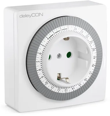 Produktbild von deleyCON Mechanische Zeitschaltuhr Timer 96 Schaltungen 3500W - Weiß