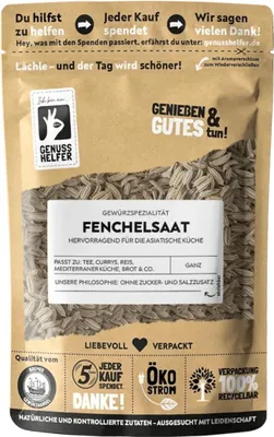 Produktbild von Fenchelsamen, ganz, Fenchel ideal für Fencheltee,  100g
