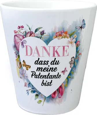 Produktbild von Danke Patentante Blumentopf Herz Danksagung