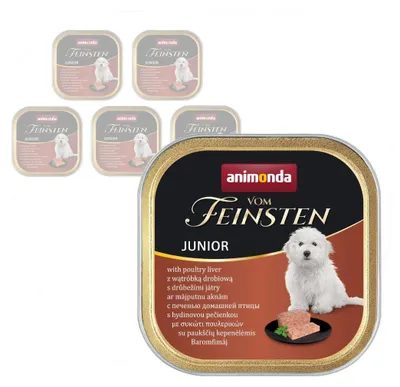 Zdjęcie produktu dla Animonda Vom Feinsten Junior 6x150g Mokra Karma Dla Szczeniąt z Wątróbką Drobiową