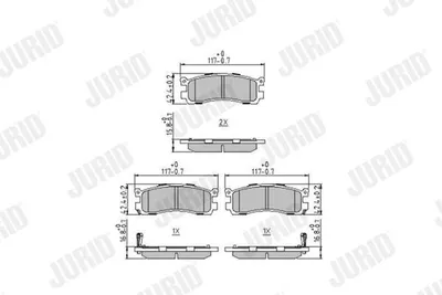 Produktbild von JURID Bremsbeläge Satz Hinten für MAZDA MPV II (LW) 573914J