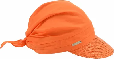 Seeberger Damen Strohcap mit Strohbortenschild  in orange