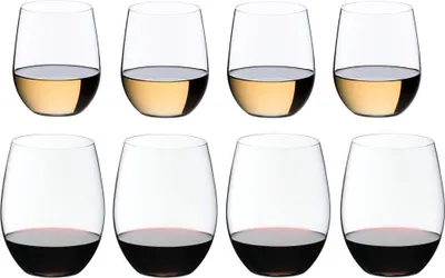 Obrázek produktu pro Sklenice RIEDEL O na víno, 2 x 4 ks křišťálových sklenic