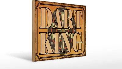 Produktbild von Holzschild  Dart King, 40 x 30 cm, Holzschilder Spruch Sport Hobby