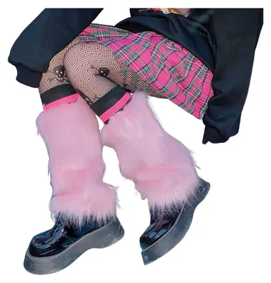 Produktbild von Flauschige Beinstulpen aus Kunstpelz für Damen und Mädchen, weiche Plüsch-Stiefelüberzüge, warme Winter-Stiefelstulpen für Partykostüme