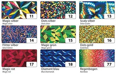 Produktbild von folia 310/11 Holografie-Klebefolie, 400 mm x 1 m, 10 Rollen Magic Silber