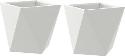 Immagine prodotto di vidaXL Fioriera 2 pezzi Bianco 30 x 30 x 30 cm Acciaio