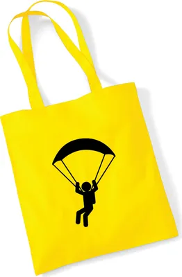 Produktbild von Huuraa Jutebeutel Paragliding Gleitschirmfliegen 10 Liter Yellow Baumwolle Tasche Geschenkidee