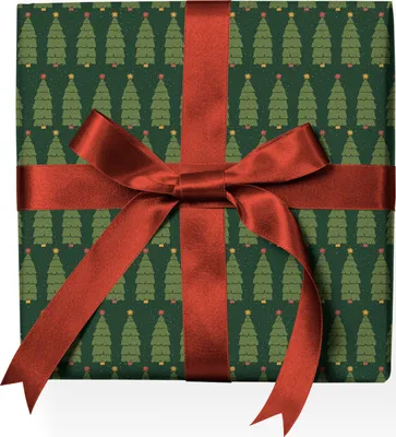Produktbild von Schönes Weihnachtsbaum Geschenkpapier: niedliches Geschenkpapier in grün - G22104, 32 x 48cm