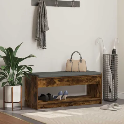 Image de Banc de couloir en bois avec revêtement, dimensions : 103 x 38 x 45 cm