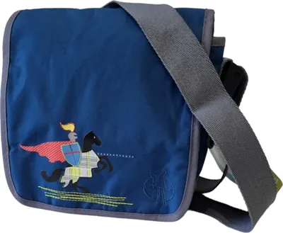 Produktbild von LÄSSIG Kindergartentasche/Umhängetasche Kita-Tasche, Motiv: Ritter, petrol(dkl.blau)/grau