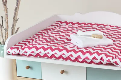 Produktbild von KraftKids Wickelauflage Chevron magenta breit 75 x tief 70 cm