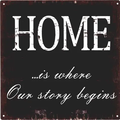 Produktbild von Moritz Retro Deko Blechschild Home ist where our Story begins Geschenk-Idee aus Metall Vintage-Design zur Dekoration