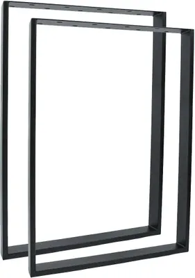 Produktbild von Natural Goods Berlin Möbelkufen RECHTECK, Tischkufen, Tischbeine, Tischgestell, Esstisch, Bank, Couchtisch, Schwarz, B50XH100 cm, 2 Stück