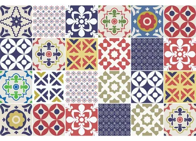 Produktbild von Möbeldekorationsaufkleber – Selbstklebende Aufkleber für Küche und Wohnzimmer – 24 Zementfliesenaufkleber für Josephina-Möbel – 24 Aufkleber 10 x 10 cm
