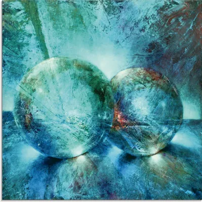 Produktbild von ARTland Glasbild Zwei blaue Murmeln_ Größe: 50x50 cm