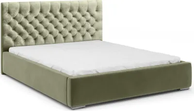 Obrázek produktu pro FEDVE Čalouněná manželská postel Pilton Postelové rámy 160x200cm Khaki (Magic Velvet 2243)