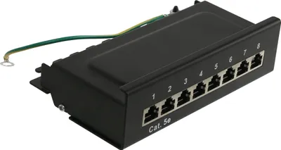 Immagine prodotto di RED4POWER Pannello patch CAT.5e R4-N107S, 8 vie, nero