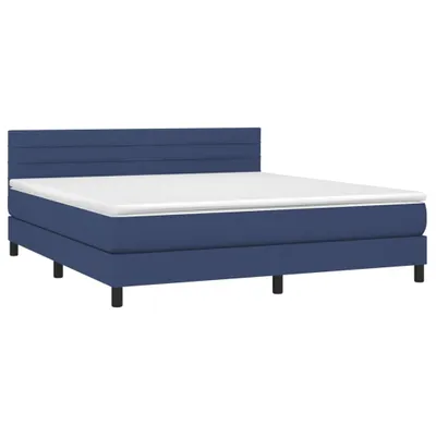 Produktbild von vidaXL Boxspringbett mit Matratze Blau 180x200 cm Stoff