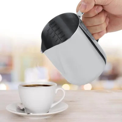 Obrázek produktu pro 600ml nerezový měřící hrnek Hrnek na mléko Pěnivý džbán pro Latte Coffee Art