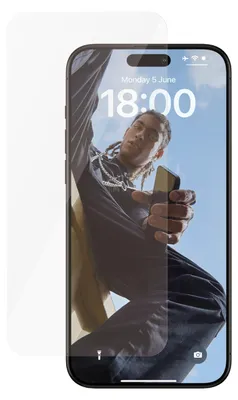 Zdjęcie produktu dla PanzerGlass SAFE. by ® Screen Protector iPhone 15 Pro Max | Ultra-Wide Fit, Apple, Apple - iPhone 15 Pro Max, Aplikacja na sucho, Odporny na zadrapania, Odporny na wstrząsy, Przezroczysty, 1 szt.