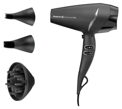 Zdjęcie produktu dla Remington Supercare Pro 2200, Prąd przemienny, 36,1 m/s, Czarny, Srebrny, Oczko do wieszania, 3 m, Przyciski