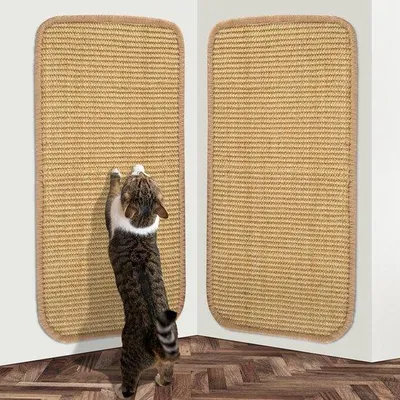 Image de Tapis à griffer pour chat, 2 pièces, sisal, 50 x 25 cm, protection pour tapis et canapés