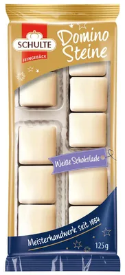 Obrázek produktu pro Schulte Dominosteiny, bílá čokoláda, balení 125g