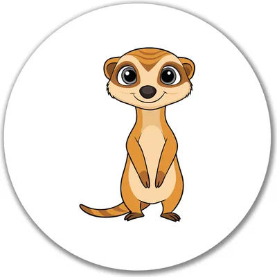 Produktbild von Huuraa Aufkleber Erdmännchen Comic 10cm rund Sticker Geschenkidee
