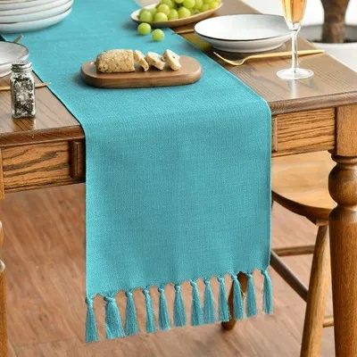 Produktbild von Tischwäsche Turquoise, Landhausstil, Waschbar, Dekoration für Party, Geburtstag, Hochzeit, 33x243 cm