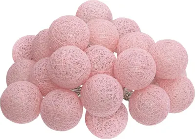 Zdjęcie produktu dla Girlanda Bawełna BALLS 20 lampek LED różowa 435 cm